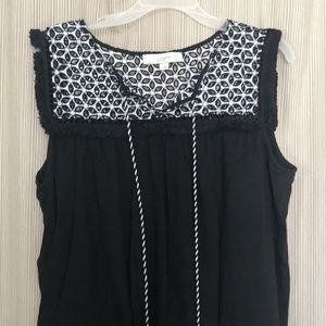 Cotton tank with shoulder detail by Loft